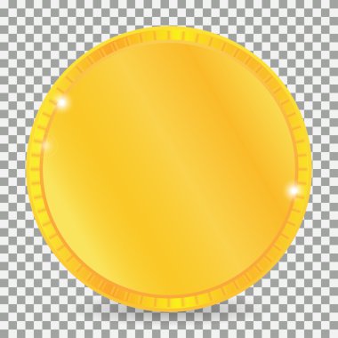 Beyaz arkaplanda izole edilmiş altın sikke.