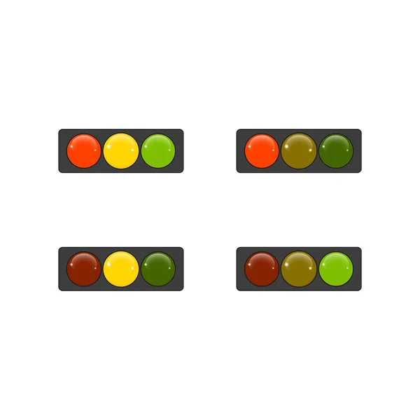 Beyaz bir arka plan sette vektör trafik ışıkları.