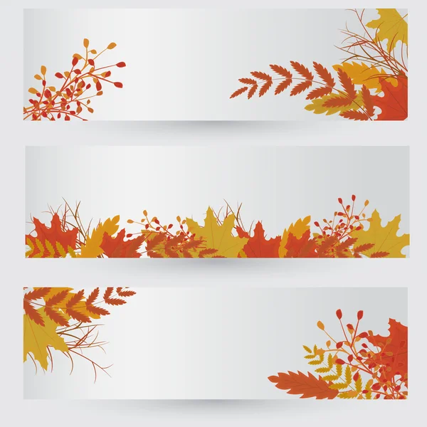 Conjunto vectorial de otoño colorido — Vector de stock