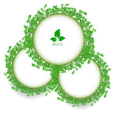 yeşil çim çember çerçeve vektör beyaz arka plan