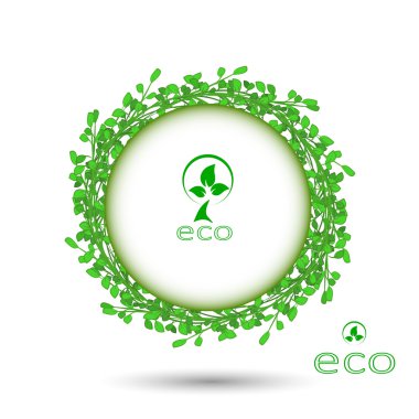 yeşil çim çember çerçeve vektör beyaz arka plan