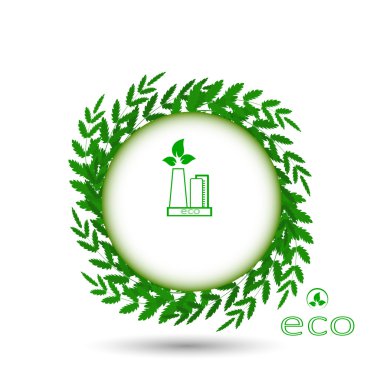 yeşil çim çember çerçeve vektör beyaz arka plan