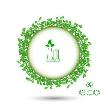 yeşil çim çember çerçeve vektör beyaz arka plan