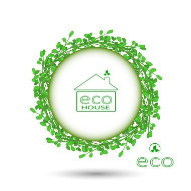 yeşil çim çember çerçeve vektör beyaz arka plan