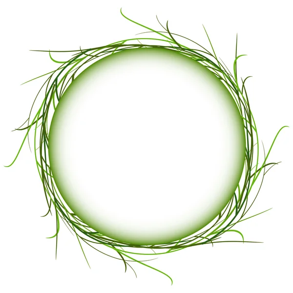 yeşil çim çember çerçeve vektör beyaz arka plan