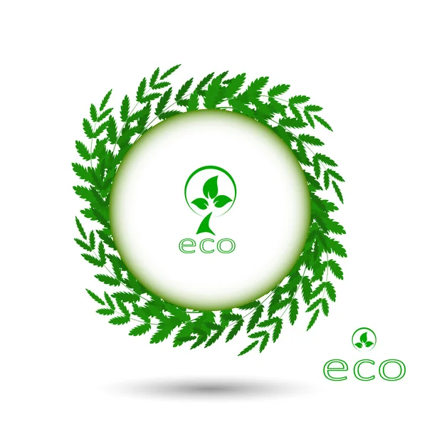 yeşil çim çember çerçeve vektör beyaz arka plan