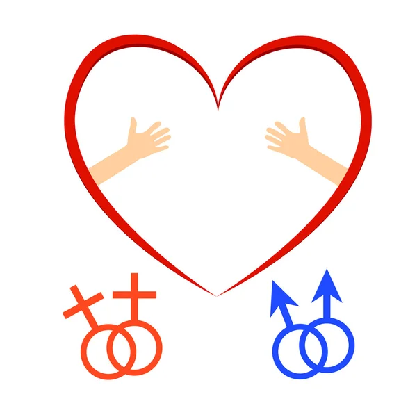 Symbols of homosexuality — Stock Vector