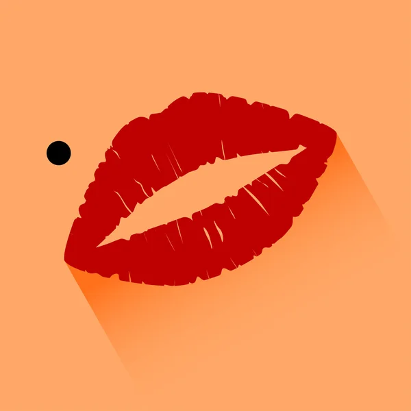 Rote Lippen küssen — Stockvektor