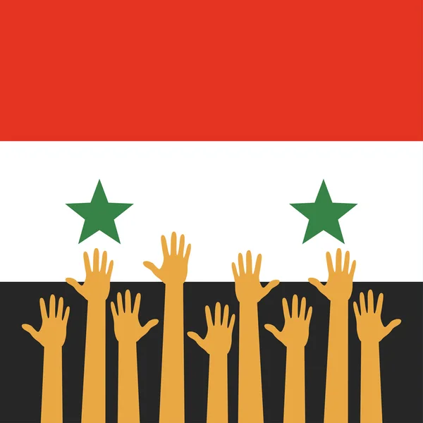 Suriyeli mülteciler, yardım isteyen insanlar ellerini