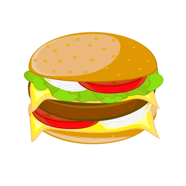 Гамбургер с возможностью редактирования на белом фоне — стоковый вектор
