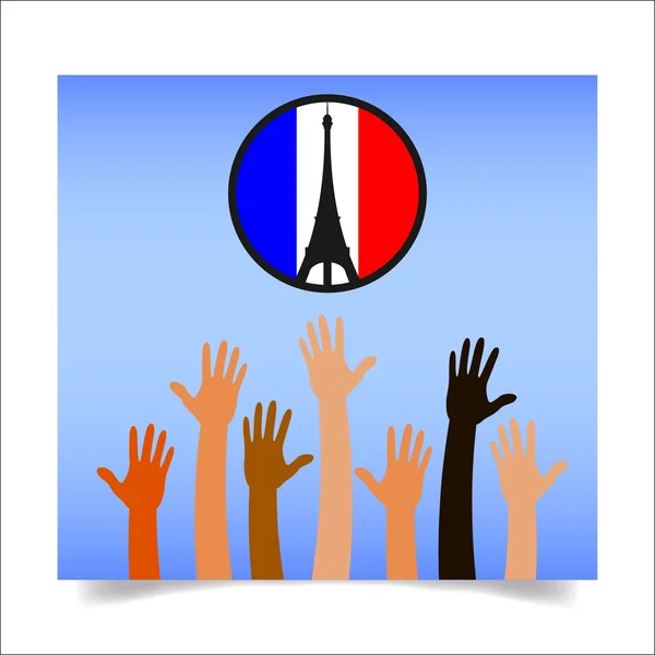 Paris. France - Friday, November . commemoration of the victims of the terrorist attack — Stock Vector