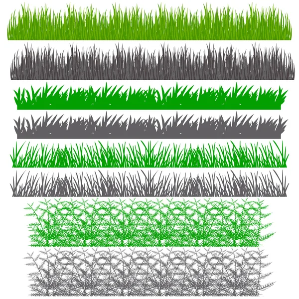 Grass, shrubs. Textures illustrated images — Stock Vector