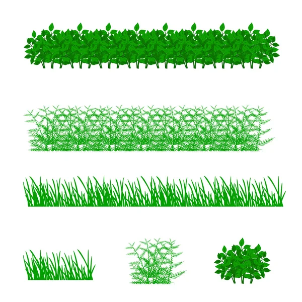 Gras, struiken. Texturen geïllustreerde beelden — Stockvector