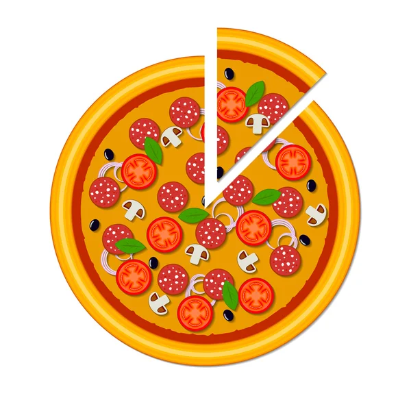 Bela ilustração pizza em formato vetorial — Vetor de Stock