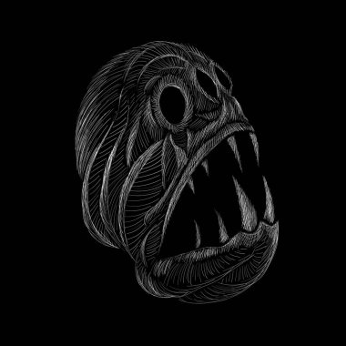 Tişört tasarımı ya da üstünlük için vektör kafatası. Kafatası biçimi arkaplanı.