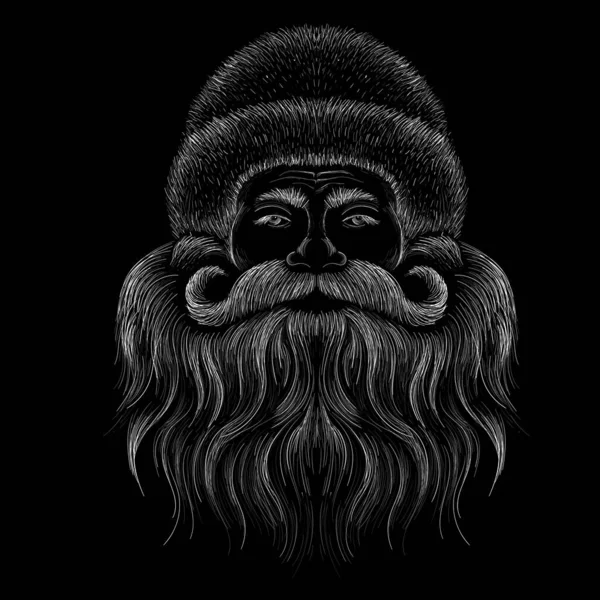 Λογότυπο Διάνυσμα Της Κεφαλής Santa Claus Για Τατουάζ Σχεδιασμό Shirt — Διανυσματικό Αρχείο