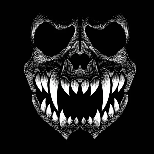 Calavera Vectorial Para Diseño Camisetas Outwear Fondo Estilo Cráneo — Vector de stock