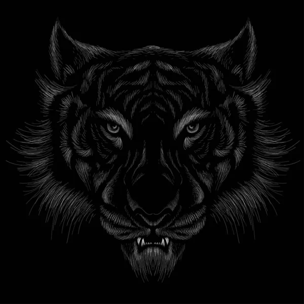 Vector Logo Tiger För Tatuering Eller Shirt Design Eller Outwear — Stock vektor