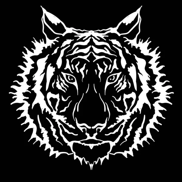 Logo Vector Tigre Pour Tatouage Shirt Design Tenues Style Chasse — Image vectorielle
