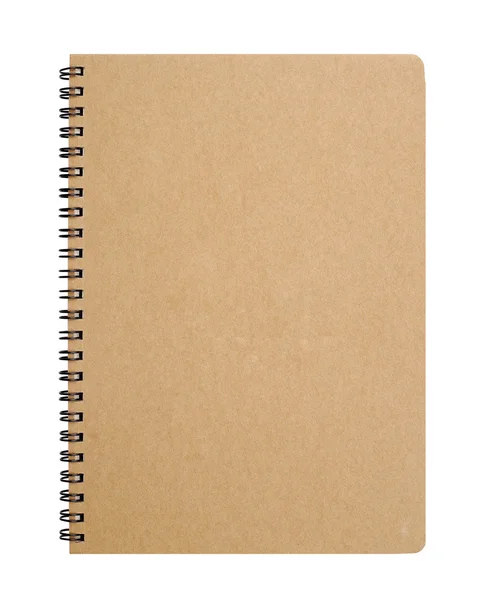 Quaderno di carta riciclata frontale con percorso di ritaglio . — Foto Stock
