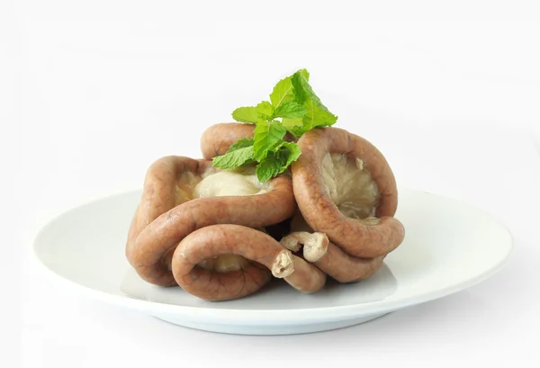 Boiled chitterlings internal organs of pig. — Stock Photo, Image