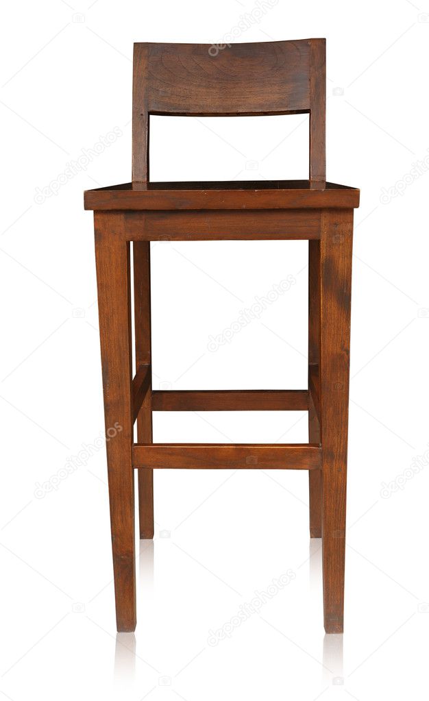 Bar chair isolated by hand made, clipping path.