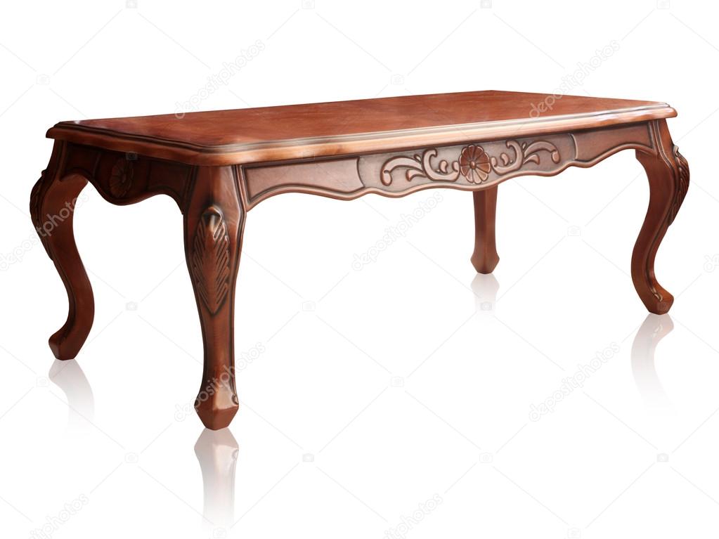 Wooden table isolated, clipping path.