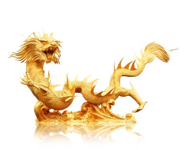 izole kırpma yolu ile beyaz üzerinde Çince dragon.