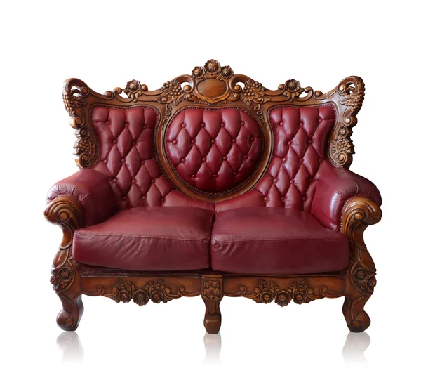 Старый стиль коричневый винтажный кресло изолированы, обрезка дорожки . — стоковое фото