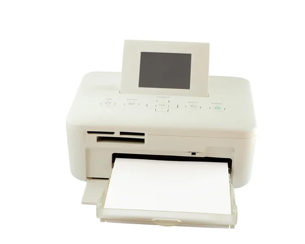 Dry sublimation printer and paper isolated, clipping path. — Stock Photo, Image