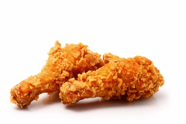 Fried chicken on white. — Stock Photo, Image