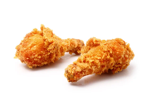 Fried chicken on white. — Stock Photo, Image