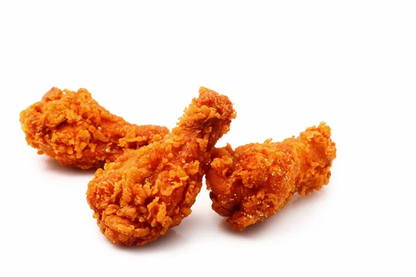 Hot and spicy fried chicken on white. — Stock Photo, Image