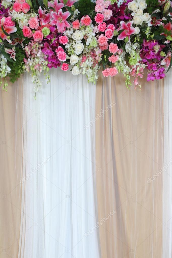 Backdrop flowers arrangement for wedding ceremony. Stock Photo by ...