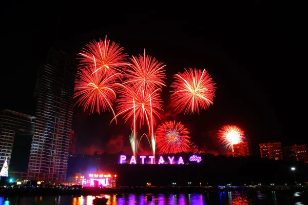 PATTAYA, THAILAND - Conto alla rovescia, 1 gennaio 2015 — Foto Stock