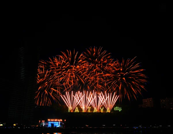 PATTAYA, THAILAND - Conto alla rovescia, 1 gennaio 2015 — Foto Stock