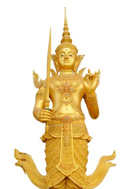 Altın Tanrı Phra Siam Dhava Thirat güvenlik görevlisi Tayland.