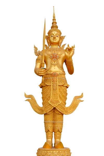 Golden god Phra Siam Deva Thirat bewaker van Thailand. — Stockfoto