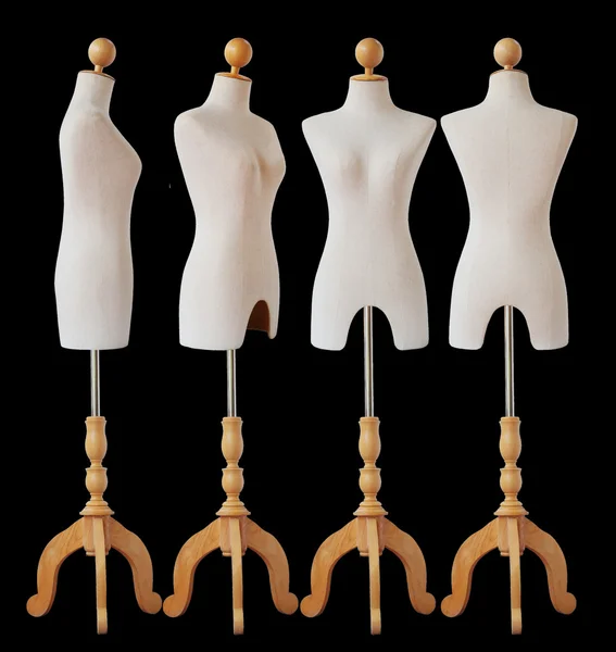 Set of mannequin on black with clipping path. — Stock Photo, Image