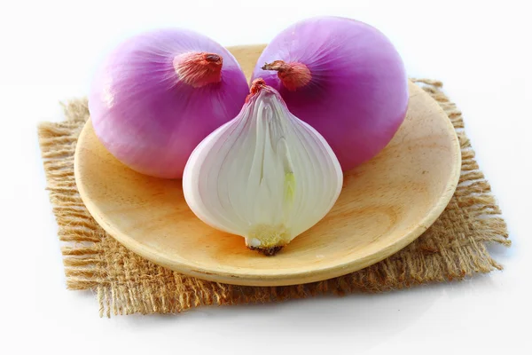 Red sliced onion over white — Stock Photo, Image