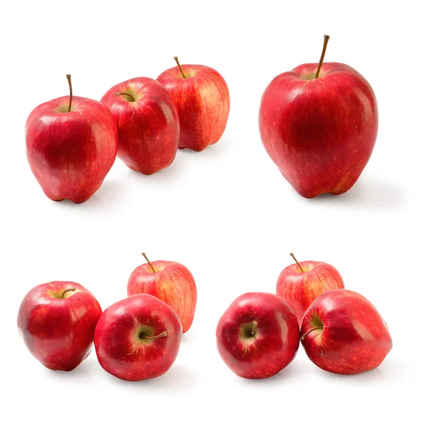 Ensemble de pomme Washington rouge isolé sur le chemin de coupe blanche . — Photo