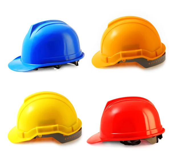 Set of safety helmet on white hard hat isolated. — Stock Photo, Image