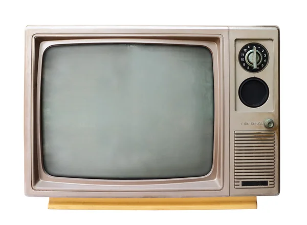 Vintage analog television isolated with clipping path. — Stock Photo, Image