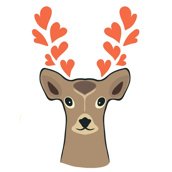 Deer with hearts — Stock Vector