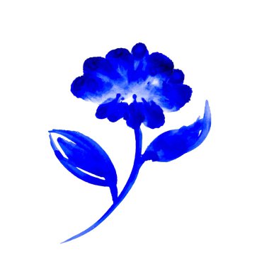 Suluboya mavi çiçek