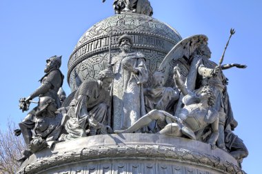 Fragment of Monument to the Thousand Years of Russia (Millennium of Russia). Veliky Novgorod, Russia