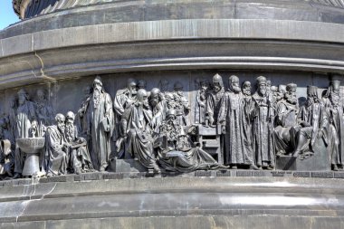 Fragment of Monument to the Thousand Years of Russia (Millennium of Russia). Veliky Novgorod, Russia