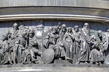 Fragment of Monument to the Thousand Years of Russia (Millennium of Russia). Veliky Novgorod, Russia