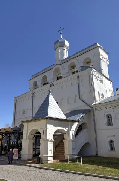 Belltower da Catedral de Santa Sofia. Veliky Novgorod, Rússia — Fotografia de Stock