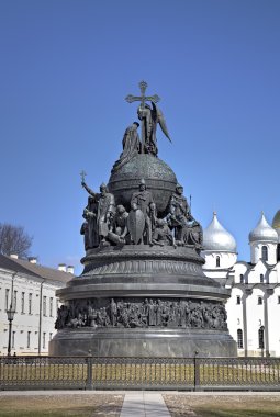 Saint Sophia Cathedral and Monument to the Thousand Years of Russia (Millennium of Russia). Veliky Novgorod, Russia